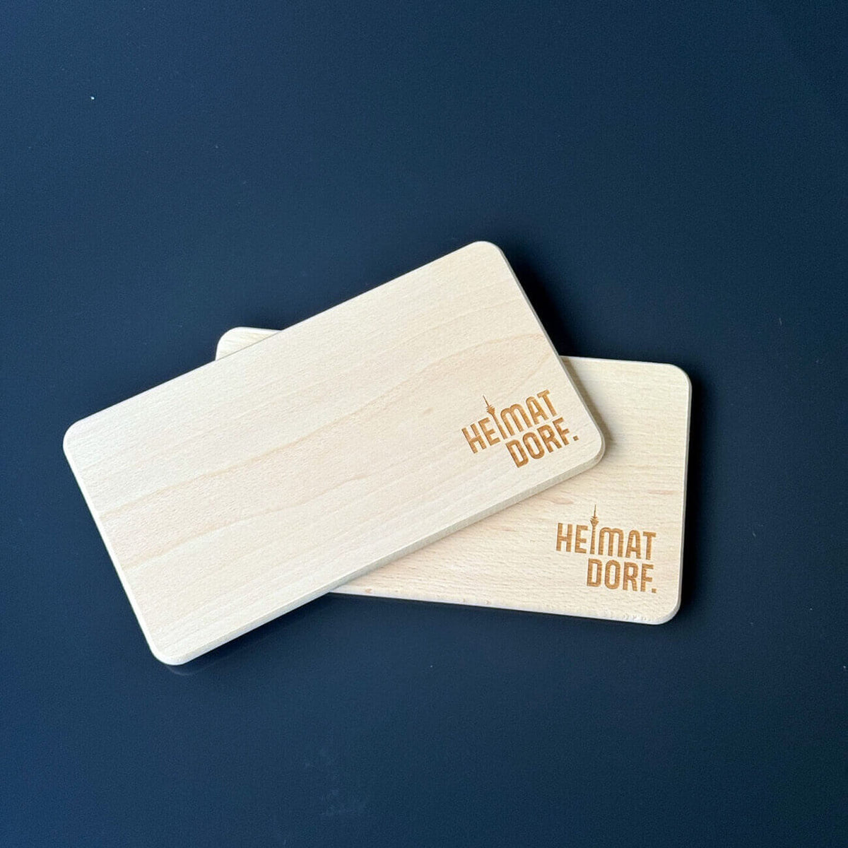 Düsseldorf Heimatdorf Brettchen Set aus Buchenholz